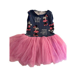 Bonds baby girl Minnie Mouse Pink Blue Tulle Casual upcycleDress Baby 12 Months